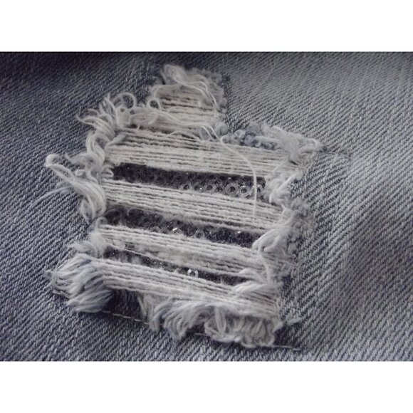 Wallflower Skinny Crop Jeans 9 Mid Rise Skinny Light Blue Embroidered Pockets - Picture 5 of 11